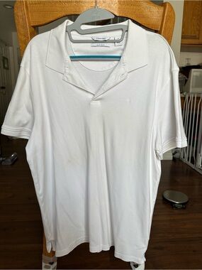 Calvin Klein Men’s Classic Liquid Touch White Polo Shirt Size L White